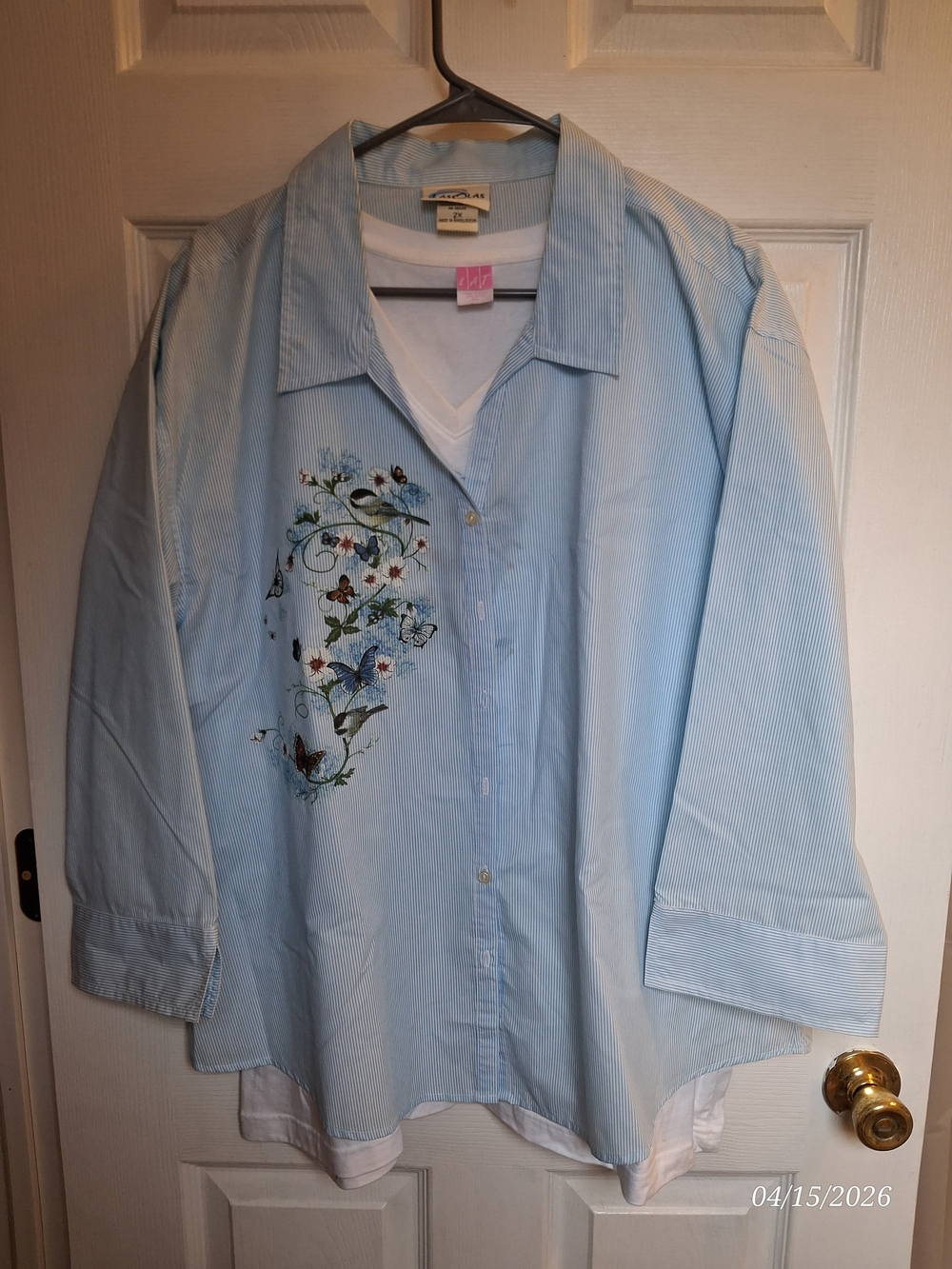 🌸 Las Olas 2pc Embroidered Bird & Butterfly Top Set 🌸